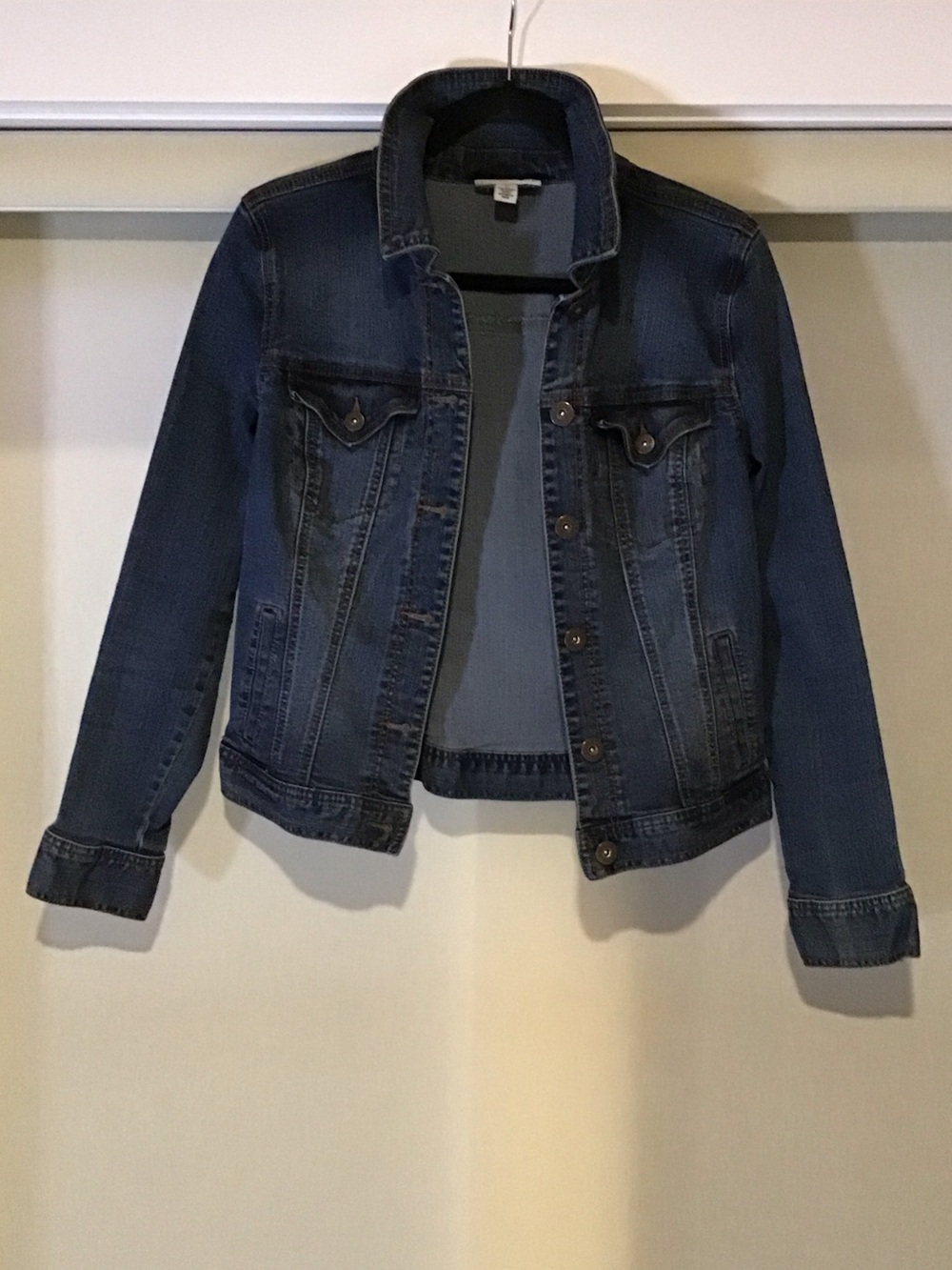 Style & Co. Women’s S Stretch Dark Blue Denim Jean Jacket